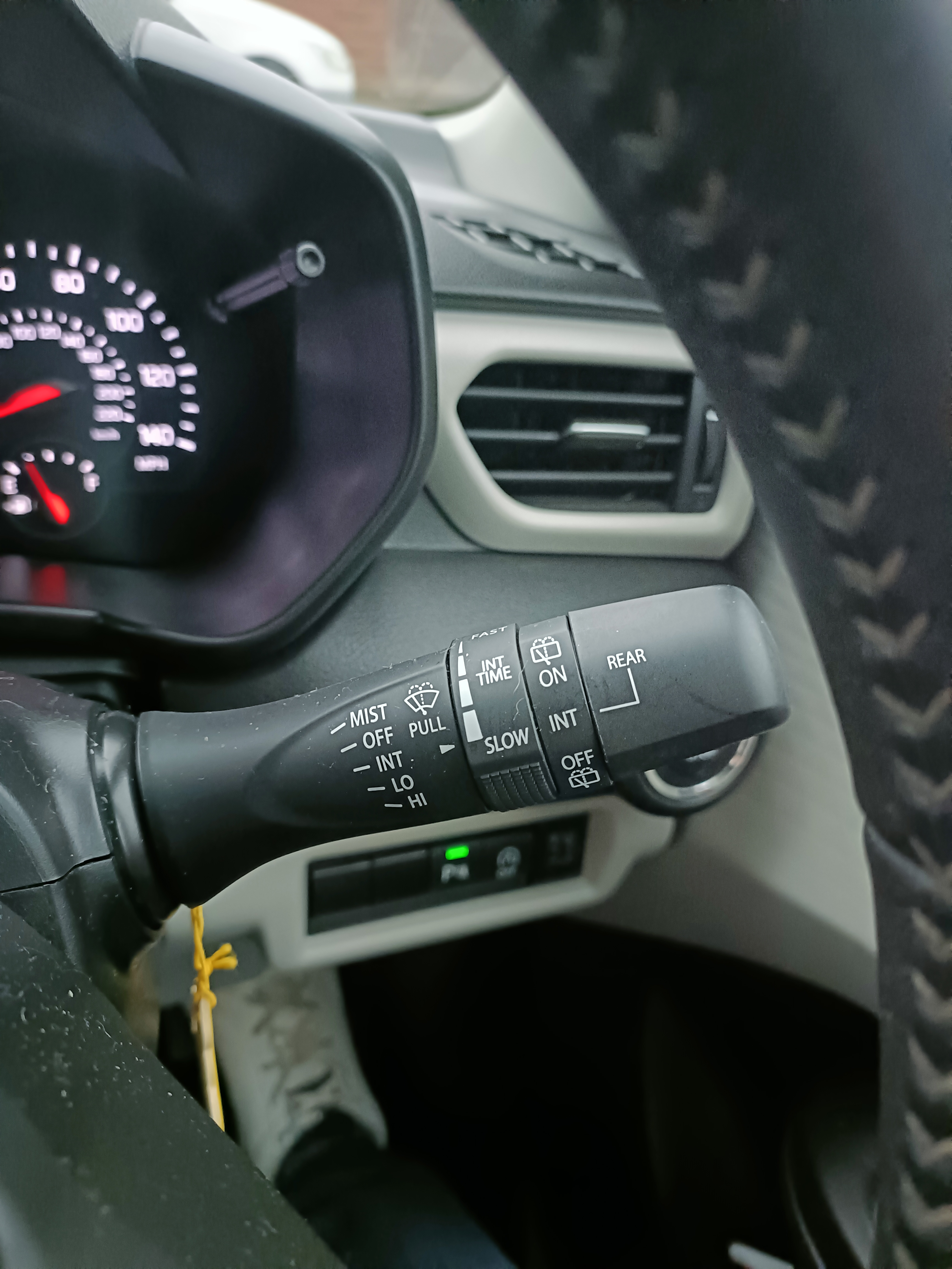 Windscreen wiper stalk showing front and rear wiper and washer controls Windscreen wiper stalk showing front and rear wiper and washer controls