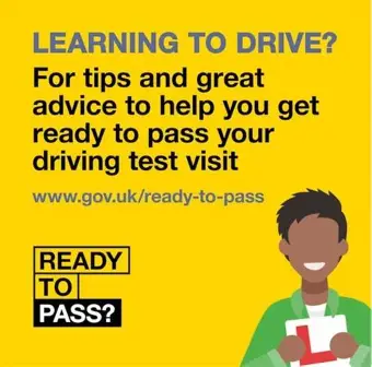 DVSA Ready to Pass campaign graphic promoting tips and advice to help learners prepare for the driving test DVSA Ready to Pass campaign graphic promoting tips and advice to help learners prepare for the driving test