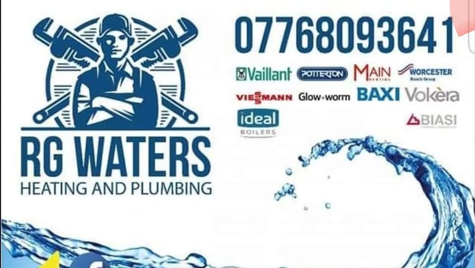 RG Waters Heating and Plumbing expanded business card showing contact details and services RG Waters Heating and Plumbing expanded business card showing contact details and services